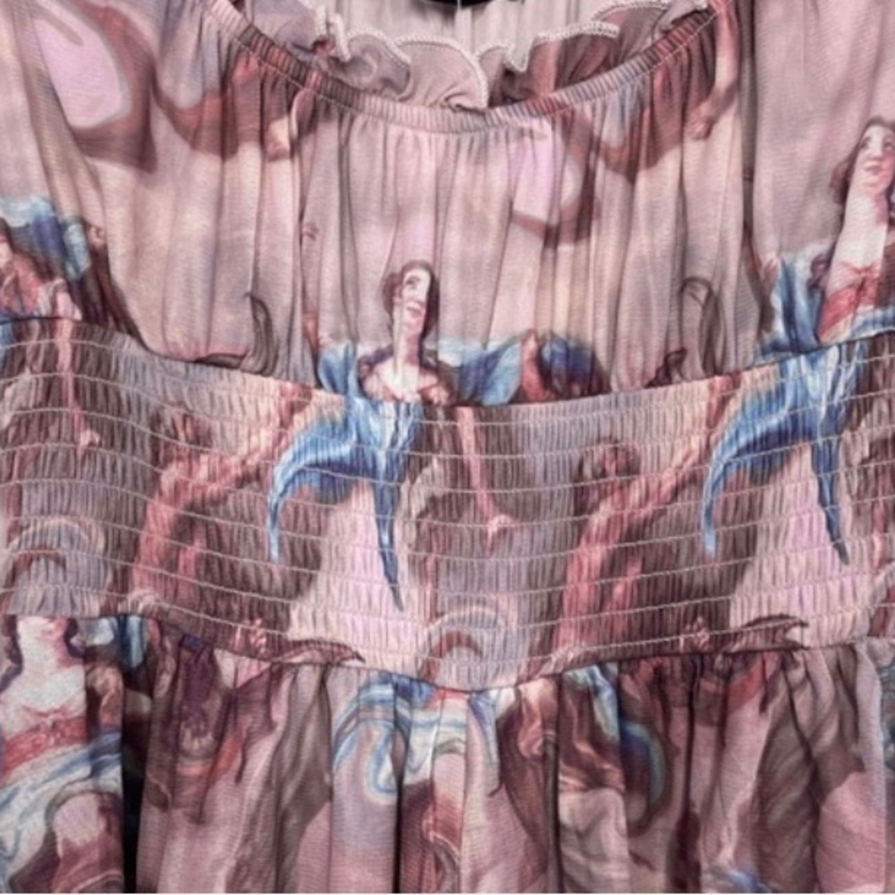 Urban Outfitters Rosie Mesh Romper Renaissance Print NWT - Picture 4 of 15